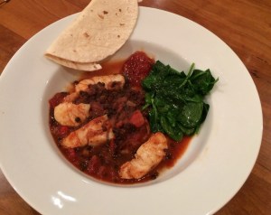 Curried lentils/white fish