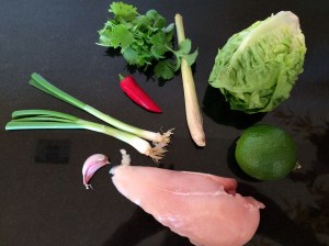 Thai chicken burger ingredients