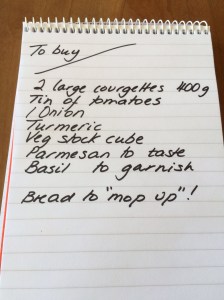 Ingredients for tomato and courgette soup