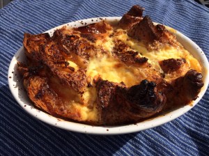 Croissant bread and butter pudding