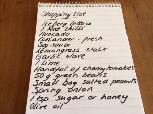 Ingredients for Thai salad