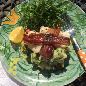 Cod and mushy pea mash