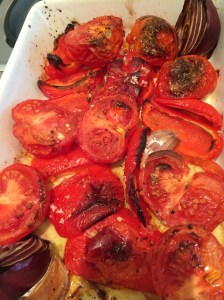 Roasted tomatoes and red peppers