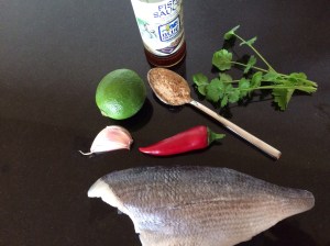 Seabream Thai style ingredients