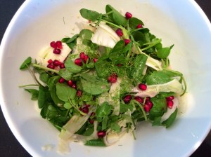 Watercress, fennel and pomegranate salad