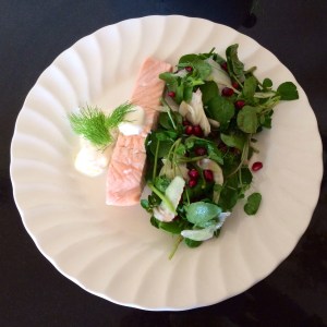 Poached salmon