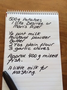 Fish pie ingredients