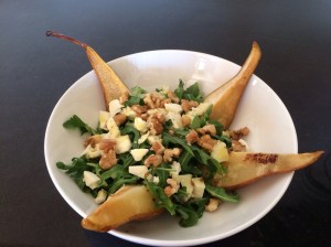 Caramalised pear salad