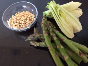 Pinenut,asparagus,fennel