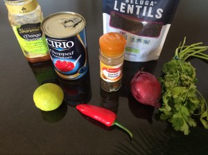 Ingredients  for spicy lentils 