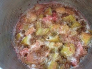 Rhubarb cooking
