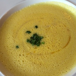 Sweetcorn and sweet potato aoup