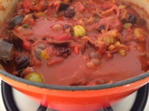 Caponata cooking