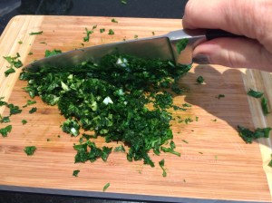 Chopped parsley and garlic