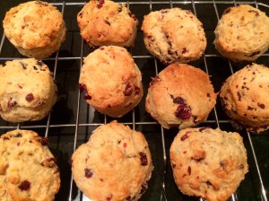 Cranberry, cinnamon and orange scones