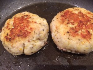 Frying fishcakes