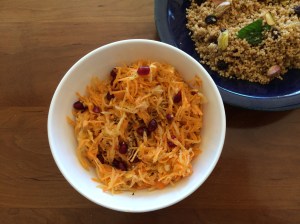 Carrot and apple salad with pomegranate